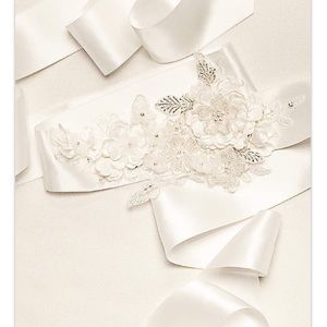 Satin 3D Floral Ribbon Sash